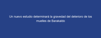 Un nuevo estudio determinará la gravedad del deterioro de los muelles de Barakaldo